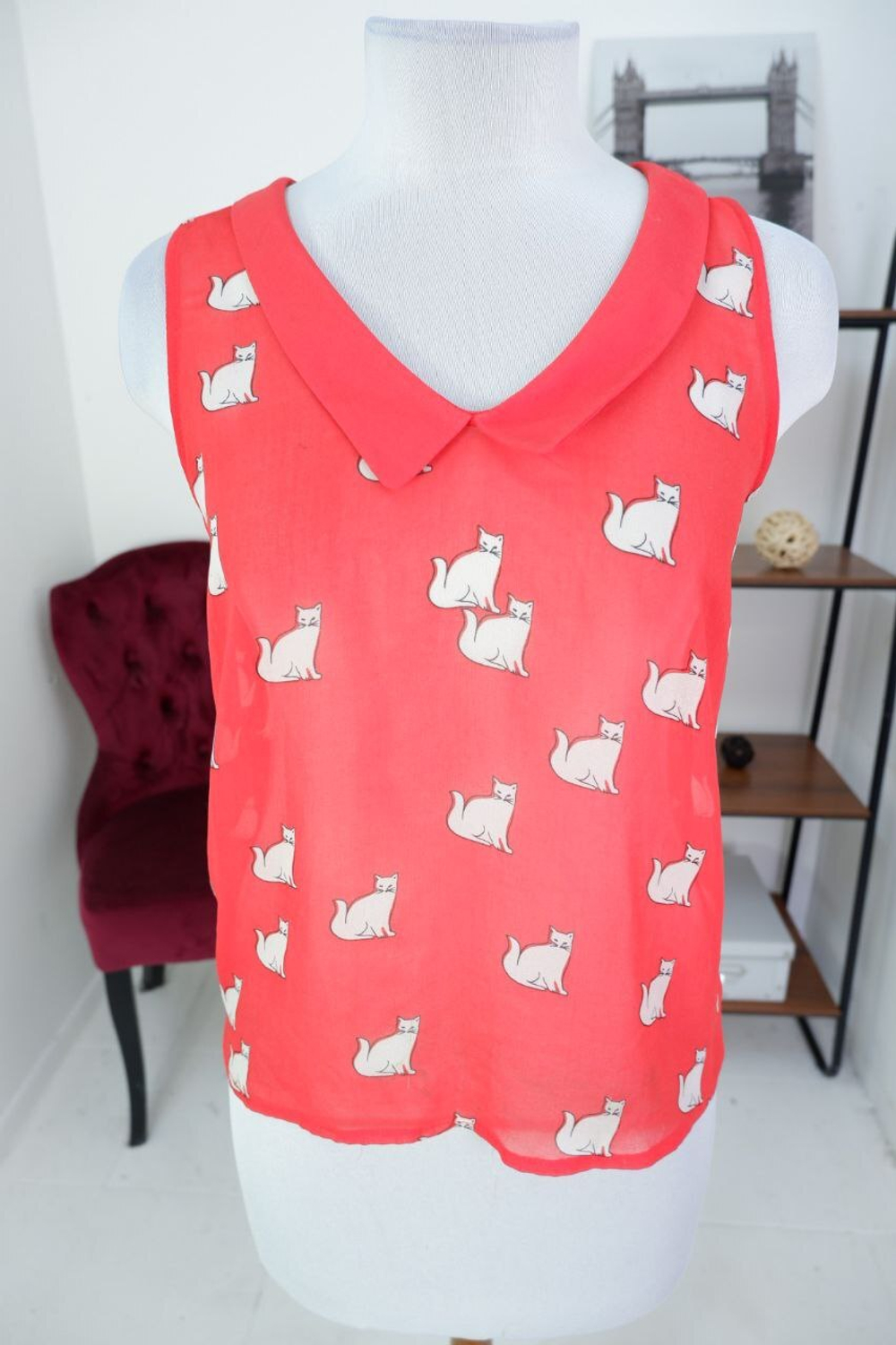 Блузка ZARA с забавным принтом 44 размер