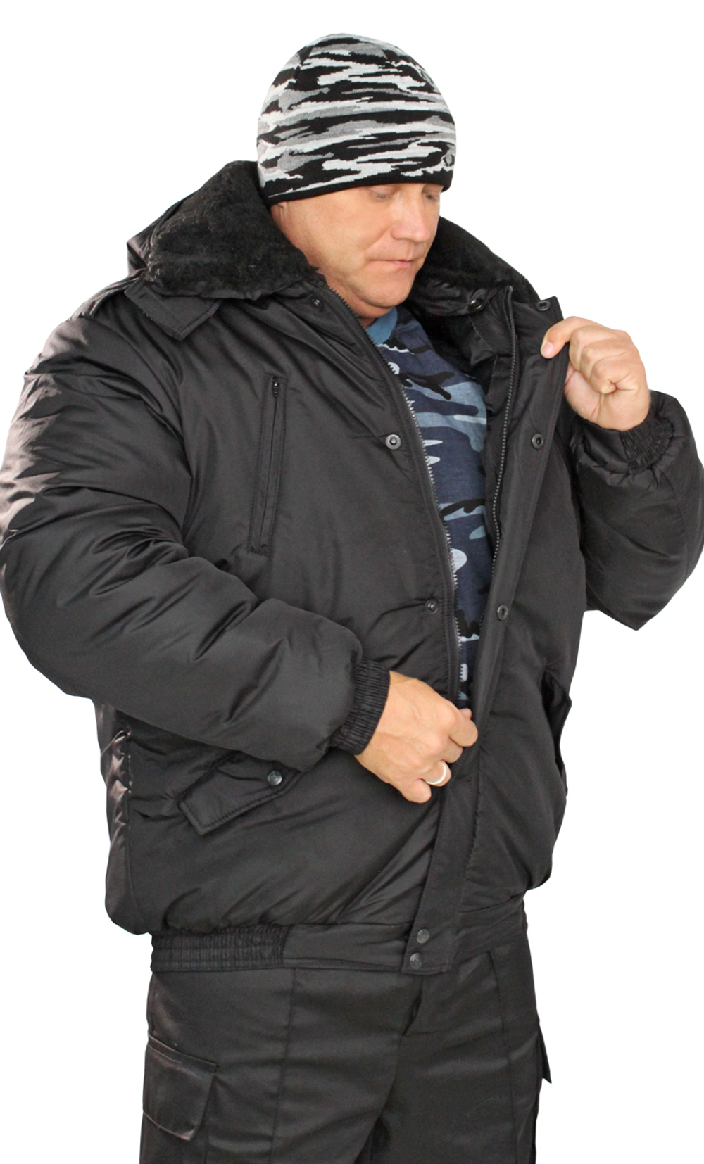 Куртка утеплённая "Норд" тк. Дюспа чёрная