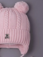 Шапка детская вязаная демисезонная на завязках