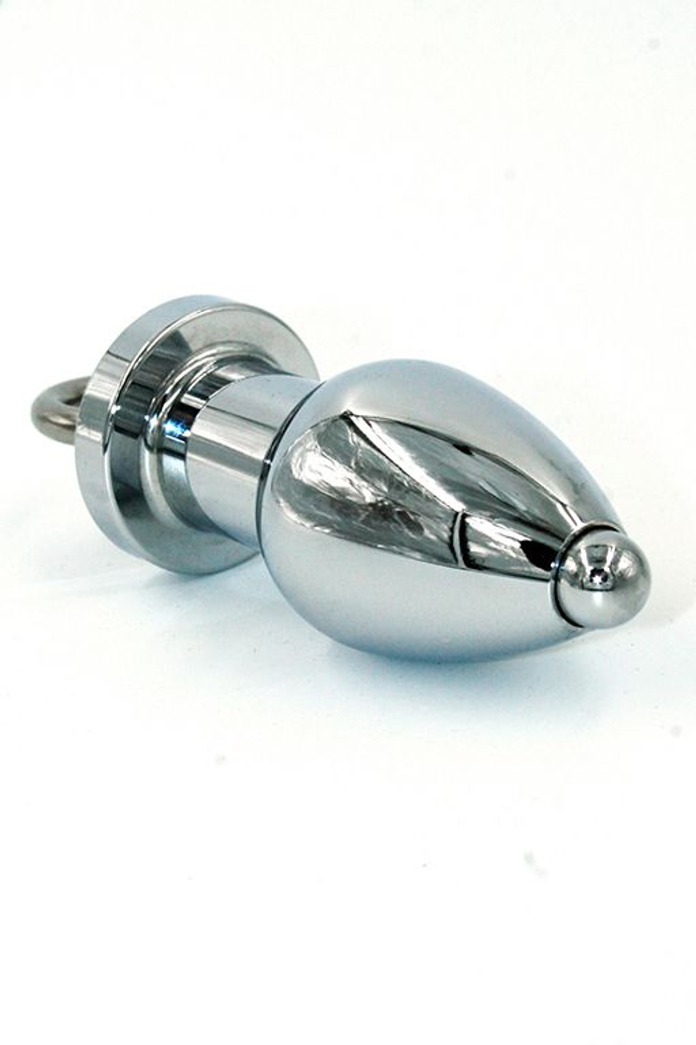 Серебристая полая анальная втулка с вставным поршнем (Цвет: серебристый)