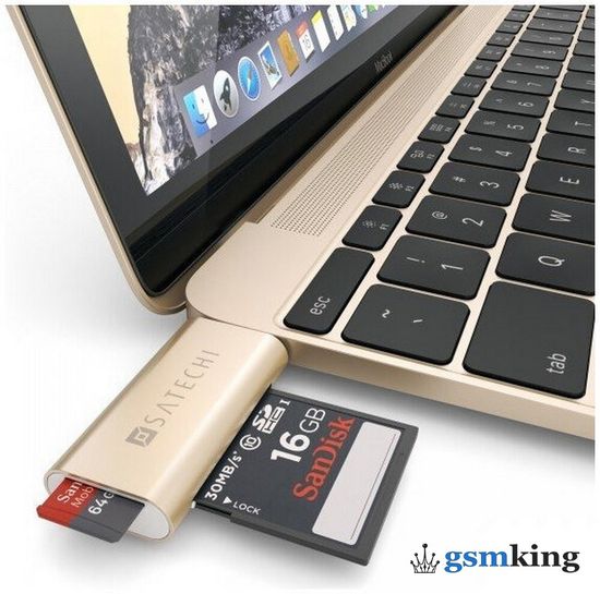 Satechi Aluminum Card Reader (Type-C to Micro and SD Card) Gold ST-TCUCG