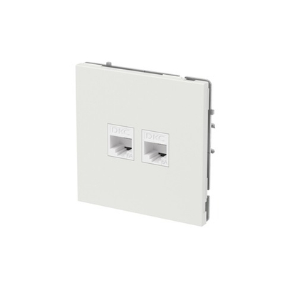 Компьютерная розетка RJ-45 без шторки, кат.6А двойная, KANT, белый песок