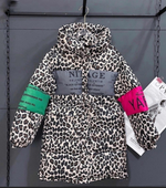 Оптом Куртка длинная с капюшоном микс лео размеры 42-52