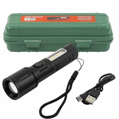 Фонарь ручной аккумуляторный (6 режимов работы, аккум. 1200мАч, время работы 2-4ч, время зар. 3ч, алюм. корпус) в пластиковом кейсе WMC TOOLS WMC-TH3126