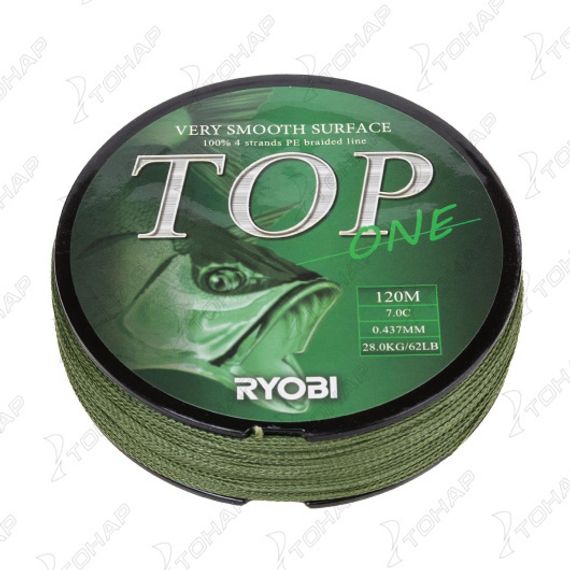 Шнур TOP PE4X-120M 7,0/d-0.437mm Dark green Ryobi
