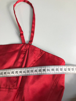 Топ алый, атласный, для рокового образа 46 размер