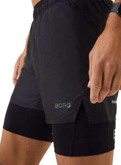 Мужские теннисные шорты Björn Borg Running Shorts 2-1 - black beauty