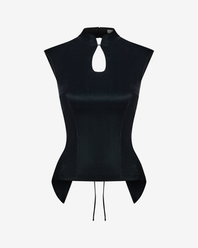 Топ-ципао из бархата с открытой спиной на шнуровке