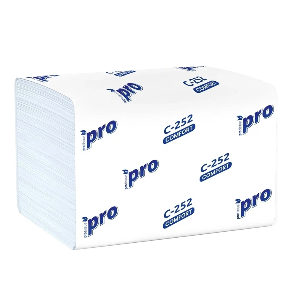 Диспенсерные бумажные салфетки V сложения, PROtissue "PREMIUM" Артикул С252, 1-сл, 210*210