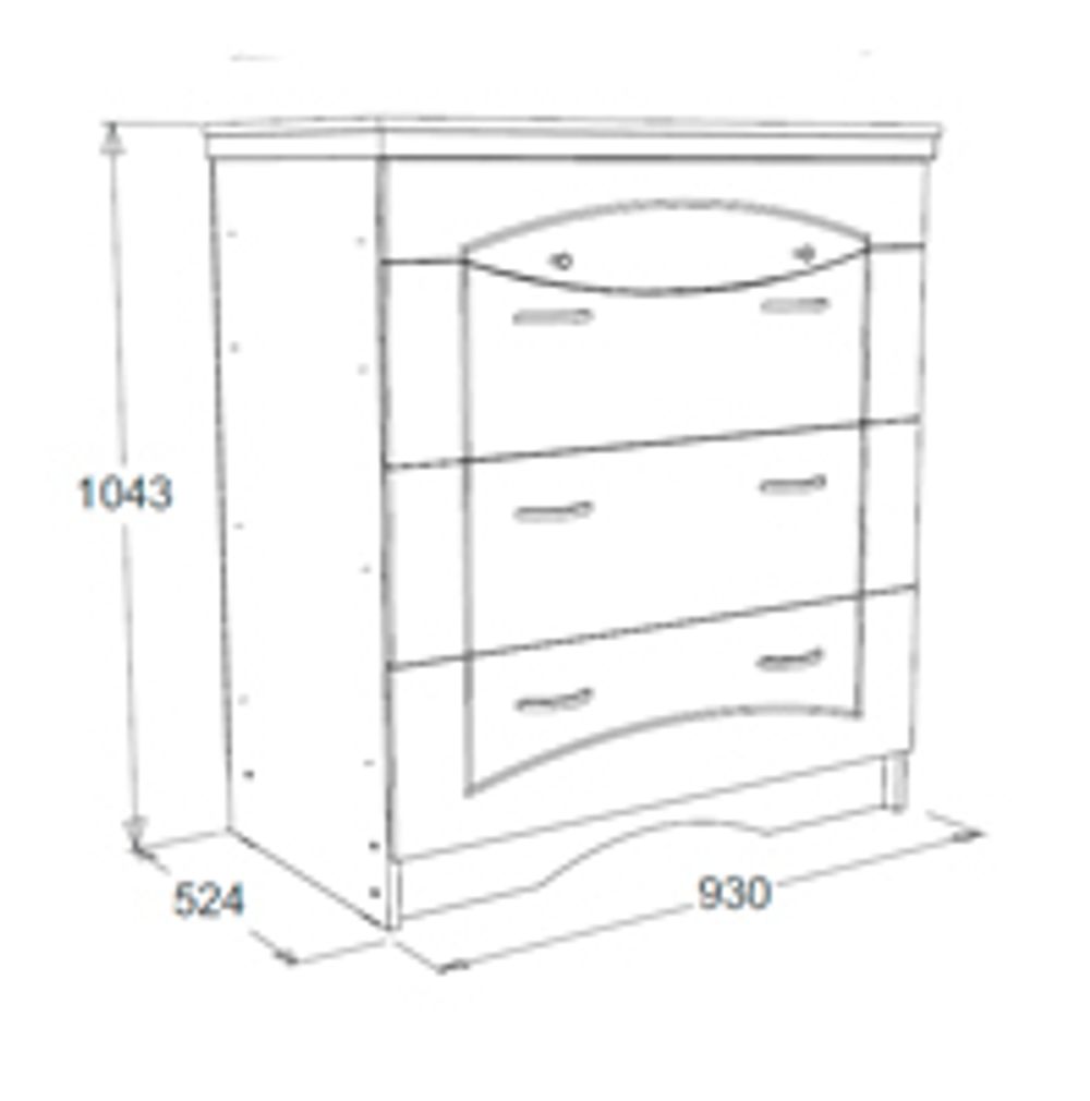 Комод "Ольга-10" (белый/жемчужный ясень), ЛДСП/МДФ, Фант-мебель, г. Волжск