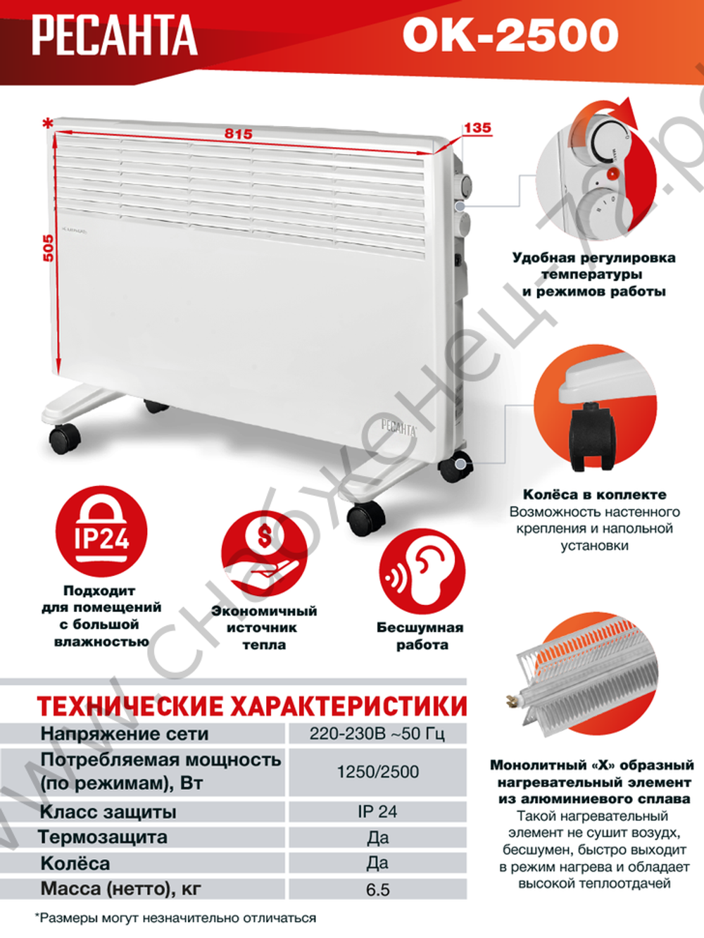 Конвектор РЕСАНТА ОК-2500