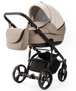 Детская коляска Adamex Lanti Deluxe 2 в 1 LN-SD44 (СВ.БЕЖ.КОЖА + Т.БЕЖ.КОЖА)