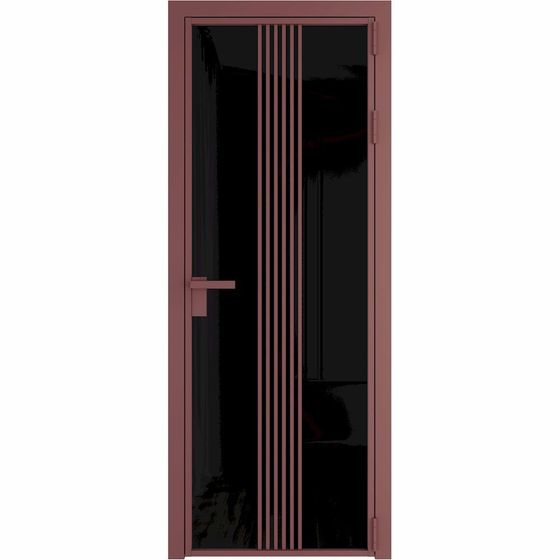 Алюминиевая дверь 18AG красный антрацит стекло чёрный триплекс