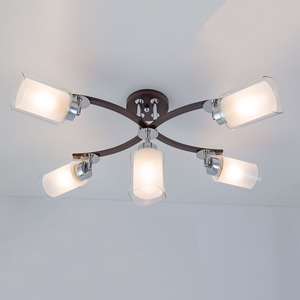 Citilux Фортуна CL156152 Люстра с поворотными плафонами Венге Хром