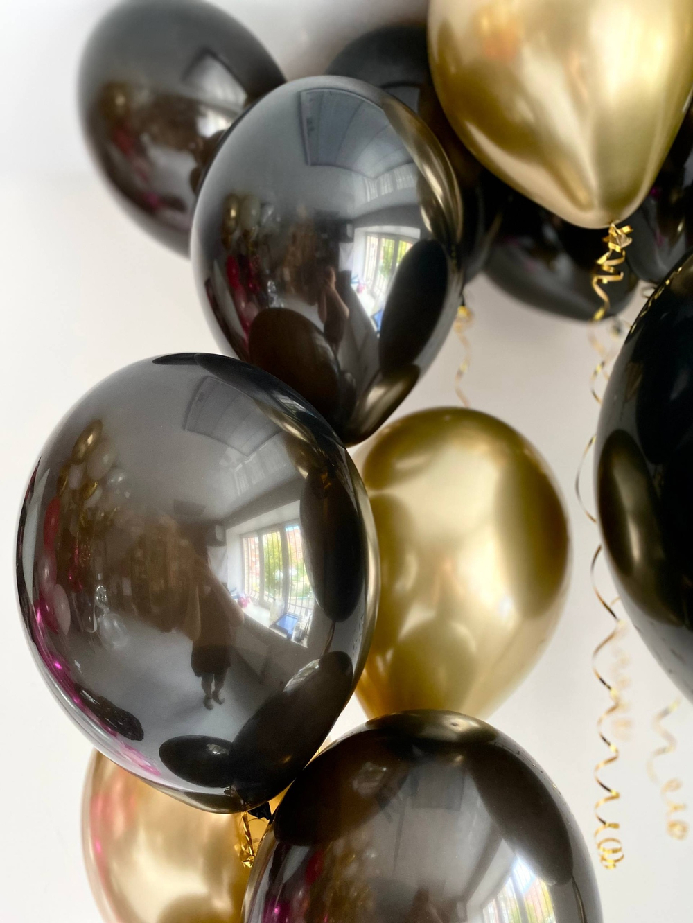Воздушные шары для мужа с приколами черный/золото №3755
