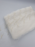 Вышивка на сетке молочный/золото К738 левая