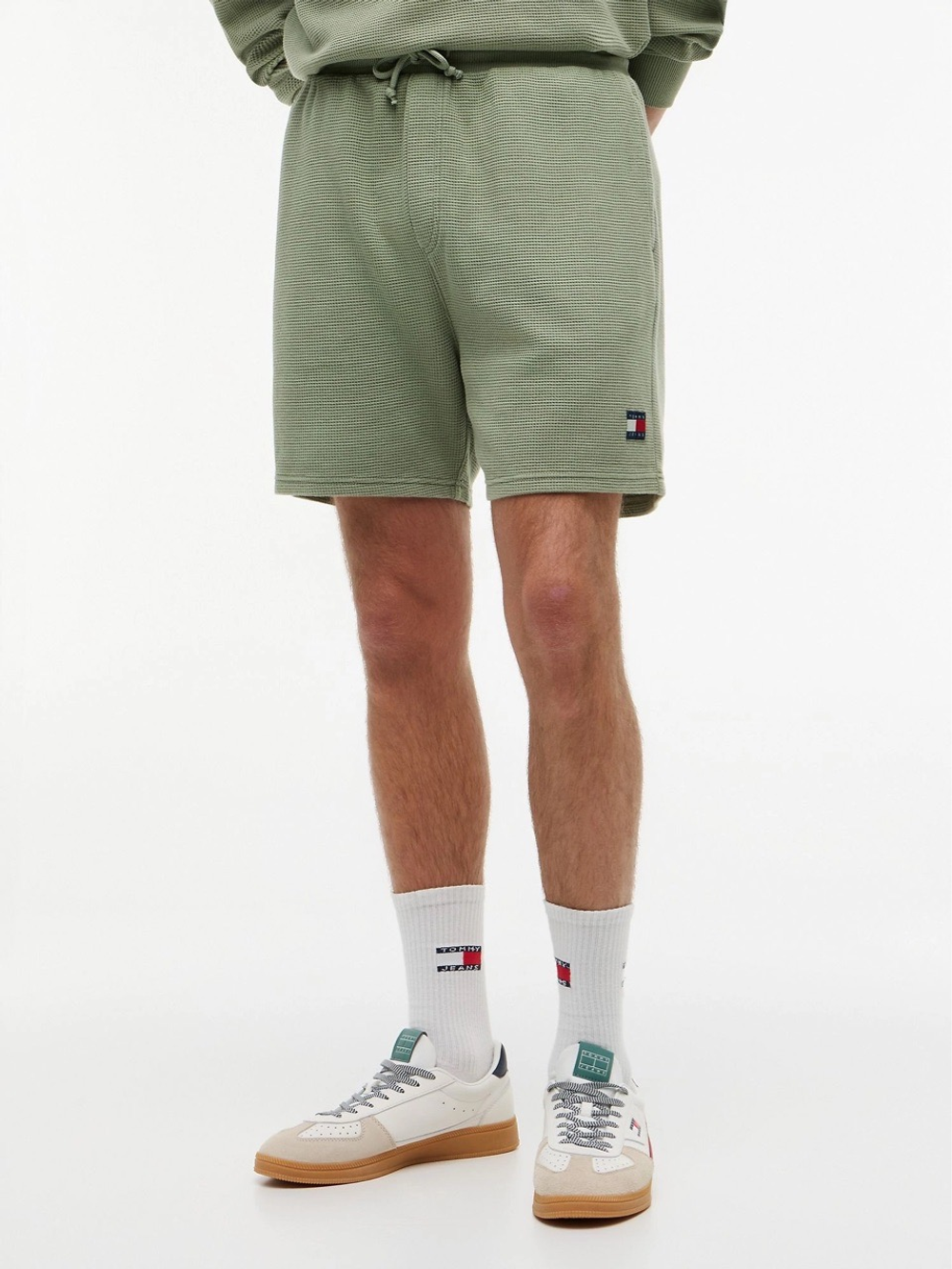 Шорты Tommy Jeans Waffled Beach Garment Dyed Spring Olive