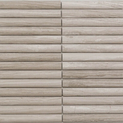 Мозаика PIX348 White Wooden Convex (чип2х15.1) Матовая