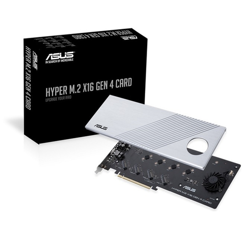 Адаптер M.2 - PCI-E ASUS HYPER M.2 X16 GEN 4 CARD, PCI-E4.0x16, RAID 4xM.2 NVMe, 2242/2260/2280/22110 (90MC08A0-MVAAY0)