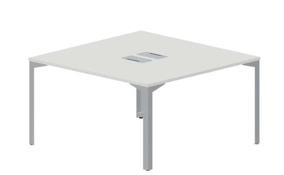 Составной стол на 2 рабочих места 138х136,6х75см (2 металлических  аутлета)