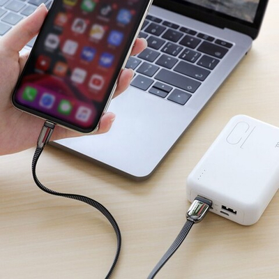 Кабель для iPhone HOCO U74 Grand QC 3.0 1,2 м в оплетке, 012704 Черный