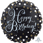 Шар Фольгированный Sparkling Birthday (Черный)