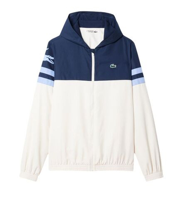 Куртка теннисная Lacoste Water-Repellent Hooded - white/purple/navy blue
