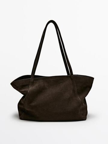 Massimo Dutti Сумка из замши, коричневый