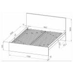Кровать Варма сэнг 160, габариты: 176*208*100/38, скандинавский дуб