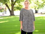 Туника свободного кроя, принт оливковый