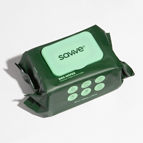 Влажные салфетки для собак Dog Wipes, 80шт. SAVVE