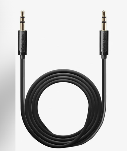 Кабель AUX резиновый черный (1 м)