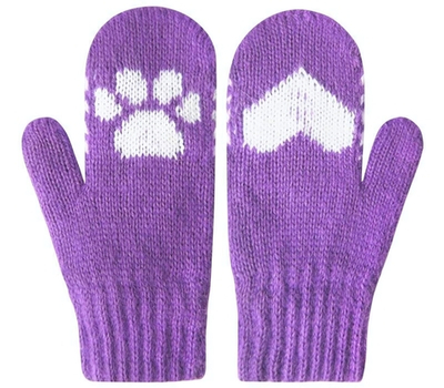 Варежки "Лапки" сиреневый р.12, 1 шт.