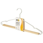 Набор вешалок металлических с деревянной перекладиной Винтаж, цвет белый, 3 шт