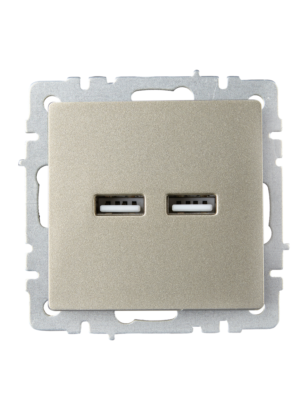 BRITE Розетка USB A+A 5В 3,1А РЮ10-1-БрШ шампань IEK