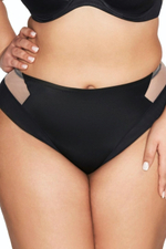 Трусики-бразилиана со средней линией талии Viva (Размер: M) (Цвет: черный)