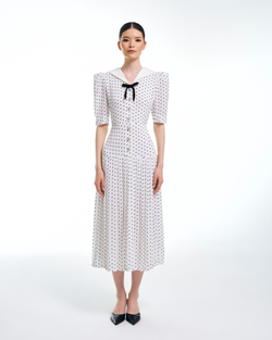 Платье Primavera (белый в горошек)