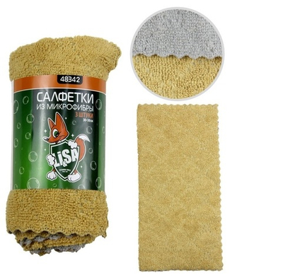 48342 Салфетки из экстроплотной микрофибры "Li-sa" в наборе (3шт 30х30) универсальные