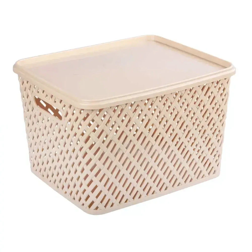 Корзина Плетенка (350х225) с крыш. беж.