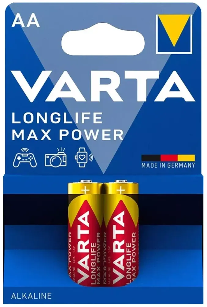 Батарейка щелочная VARTA LR6 (AA) LongLife Max Power (2 шт.)