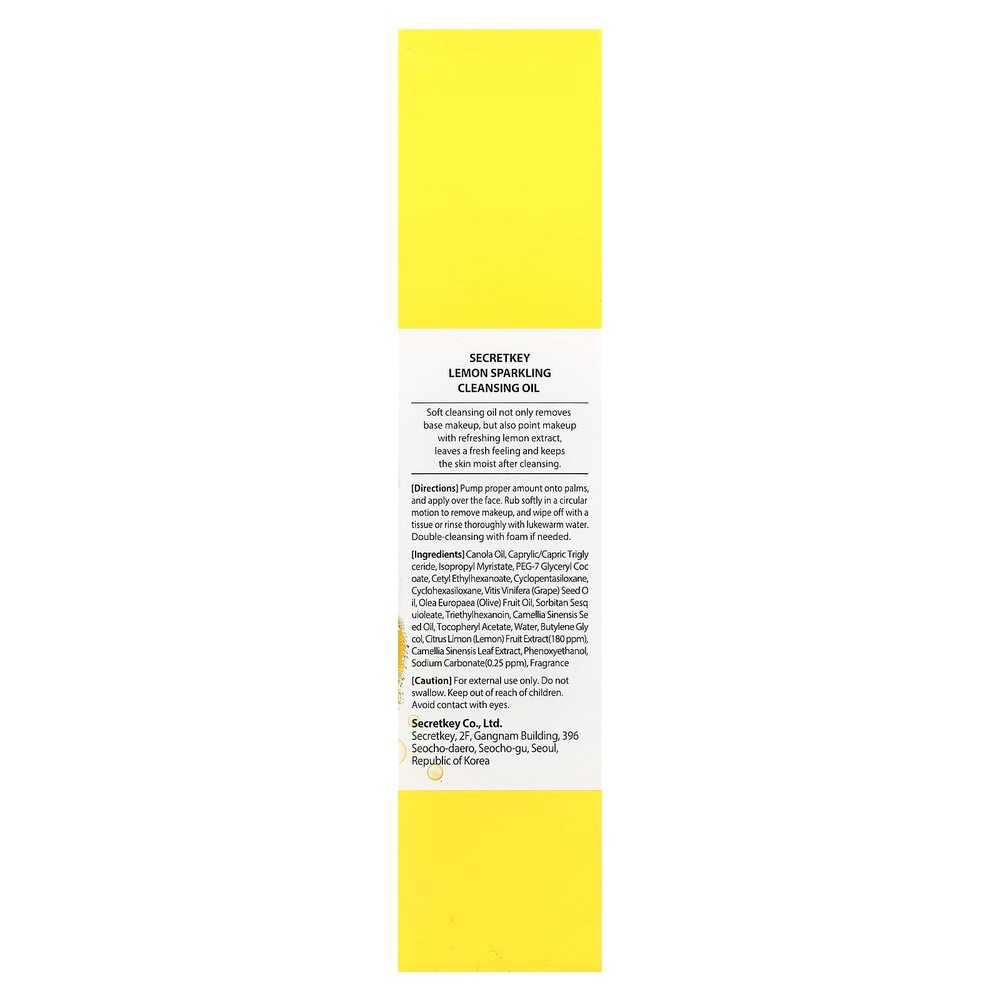 Secret Key, Очищающее масло Lemon Sparkling Cleansing Oil, 5,07 жидких унций (150 мл)