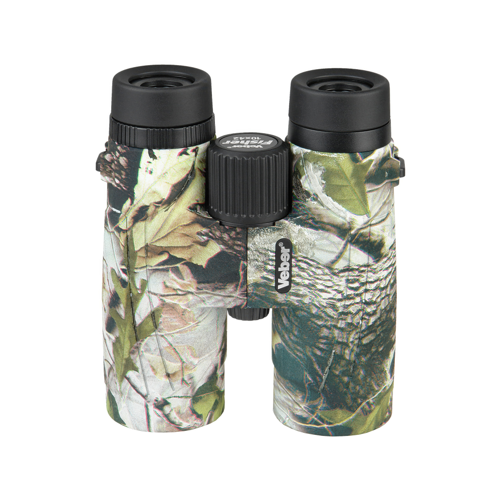 Бинокль Veber Fisher 10x42 camo - roof-призмы из стекла Kak-4