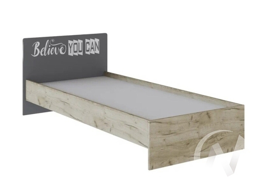 Кровать 0;9м Лофт Детская Колибри (дуб крафт серый/графит серый)