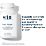 Vital Nutrients, Iron Plus C, 100 веганских капсул