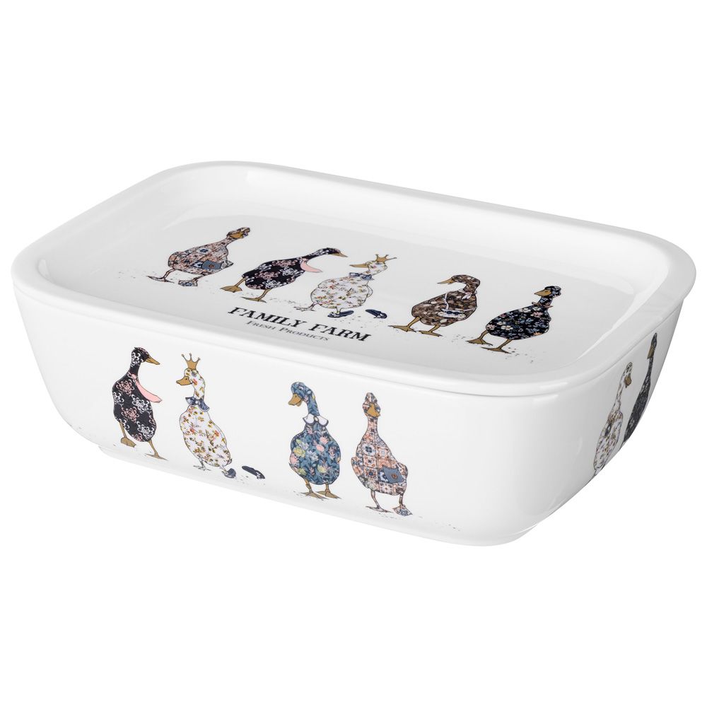 БЛЮДО С КРЫШКОЙ LEFARD "FAMILY FARM" ПРЯМОУГ. 25*17*7,5 СМ 1800 МЛ (КОР=8ШТ.)