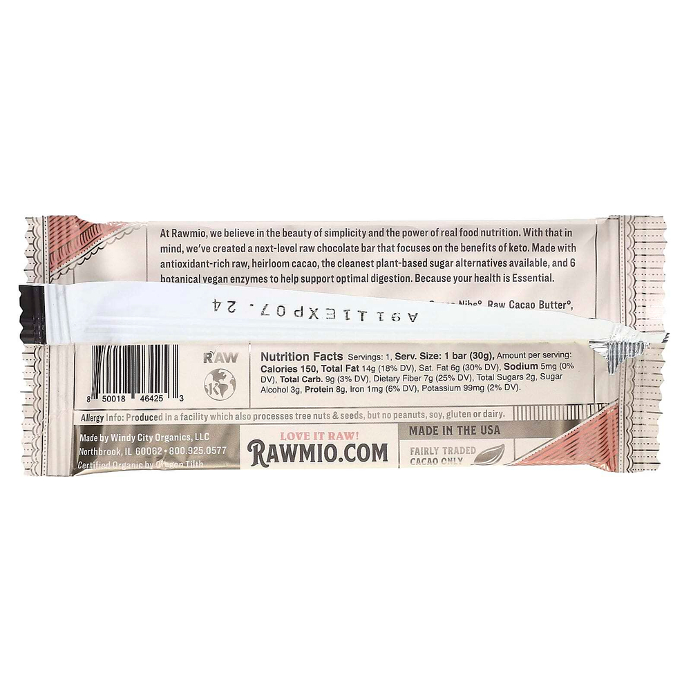 Rawmio, Essential Bar, органический необработанный шоколад, 72% какао, кето, 30 г (1,1 унции)