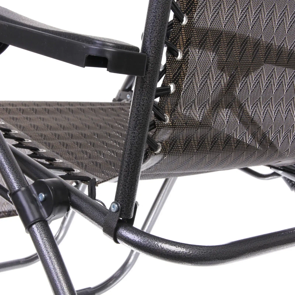 Шезлонг (кресло) 177*64*113см «Уют» с подголовником, 2 положения, коричневый ДоброСад