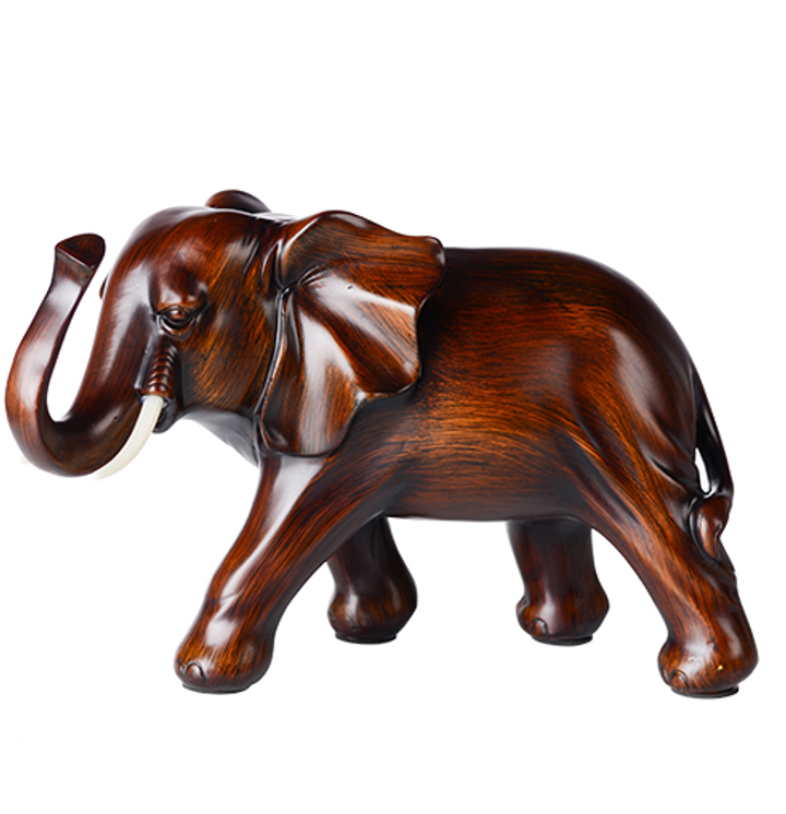 Статуэтка Слон смотрит влево, цвет коричневый полистоун 18 см