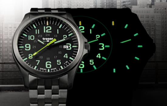 Наручные часы Traser P67 OFFICER PRO Gunmetal Black/Lime 107869 (сталь)