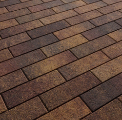 Тротуарная плитка ПРЯМОУГОЛЬНИК 300х100 мм - Листопад гранит Осень